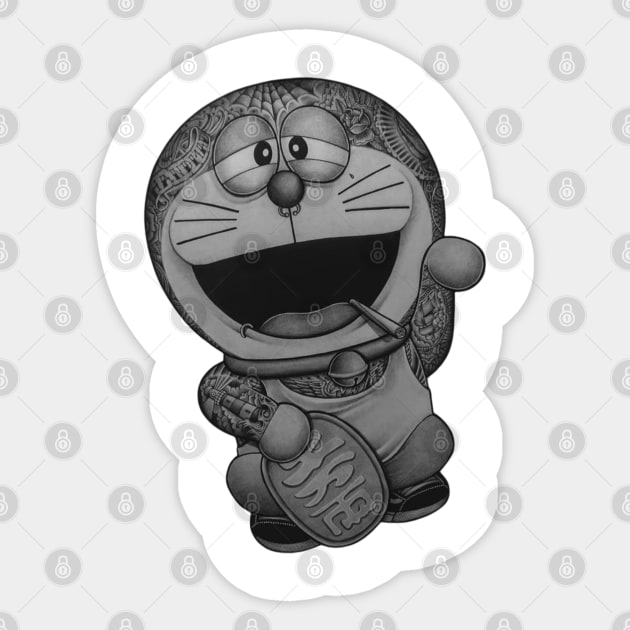 Gangsta Doraemon Sticker by Kewettos